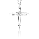 10k Choice of White or Yellow Gold Diamond Cross Pendant (.03 cttw, J-K Color, I2-I3 Clarity)