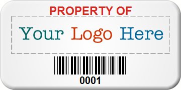 Custom Asset Labels with Barcode, Add Your Logo | 0.75" x 1.5" FoilGuard 100% Aluminum Tags with High-Bond Acrylic Adhesive, Pack of 100, Made in USA