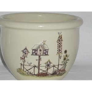 #3 Deep Bowl with Americana Birdhouse