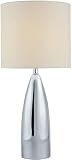 Lite Source LS-2556C/WHT Elliptic Ceramic Table Lamp, Chrome Base with White Fabric Shade