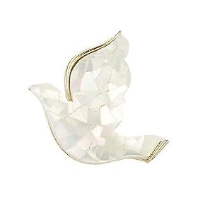 Liz Claiborne White Shell Dove Pin WHITE by 