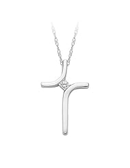Diamond Accented Cross Pendant in 10K White Gold