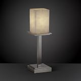 Justice Design CLD-8699-15-NCKL, Clouds Montana 3 Way Glass Torchiere Table Lamp, 1LT, 60w, Nickel
