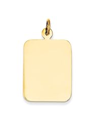 14k Plain Rectangular .018 Gauge Engravable Disc Charm