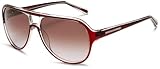 7 For All Mankind Wilshire Aviator Sunglasses,Ruby Frame/Brown-Purple Gradient Lens,one size