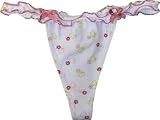 Hello Green/White Faces Ruffle Edge thong for women