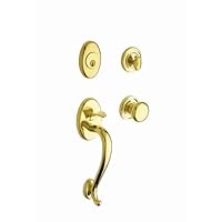 Baldwin 85315.003.ENTR Logan Sectional Trim Handleset with Classic Knob, Lifetime Polished Brass