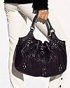 Cole Haan Woven Drawstring Tote Village Bucket in the Color Aubergine