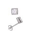 Sterling Silver Princess Cut CZ 4mm Bezel Set Stud Earrings