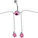 Jewelry : SWAROVSKI Passion Pink TEARDROP Dangle BELLY CHAIN