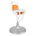 Boon Flair Pedestal High Chair With Pneumatic Lift Coconut Seat And Tangerine Pad