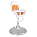 Boon Flair Pedestal High Chair With Pneumatic Lift Coconut Seat And Tangerine Pad