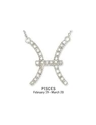 14K White Gold Diamond (1/6 Carat) Pisces Pendant w/Chain