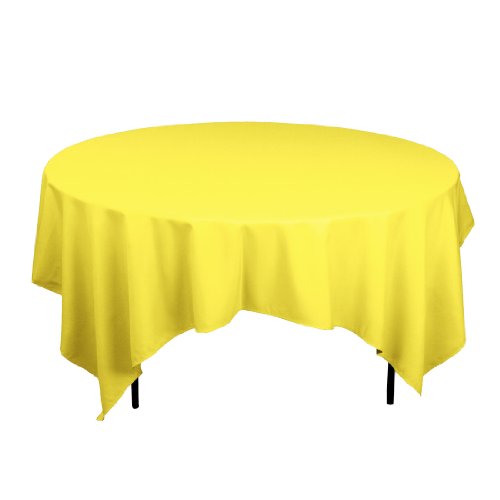 85 Inch Square Polyester Tablecloth Lemon