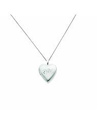 Genuine .925 Sterling Silver 20mm Mom With Diamond Heart Locket 18 3.4 Grams. 100% Satisfaction Guaranteed.