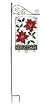 Metal Poinsettia Holiday Welcome Sign and Sign Post