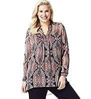 Plus Crinkle Effect Paisley Print Blouse