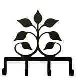 VWI KH-109 Leaf Fan Silhouette Wrought Iron Key Holder Powder Metal Coated
