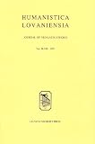 Humanistica Lovaniensia: Journal of Neo-Latin Studies (Humanistica Lovaniensia)