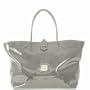 Dooney Bourke Large Patent Leather Cindy Bag Tote Grey