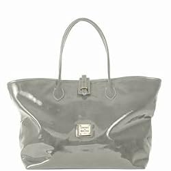 Dooney Bourke Large Patent Leather Cindy Bag Tote Grey