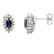 14K White Gold Sapphire and Diamond Earrings