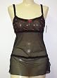 Affinitas Britnie Embroidered mesh babydoll Style S7B09. Black