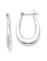 Sterling Silver Oval Hoop Earrings QE3763"