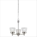 3 Light Antique Nickel Finish with Frosted Glass Westinghouse Chandelier Light Fixture