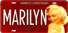 Marilyn Monroe License Plate Collector Series - MARILYN - America's Sweetheart