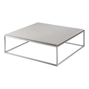 Table basse carrée 90 cm laqué gris Kenza Id'Clik