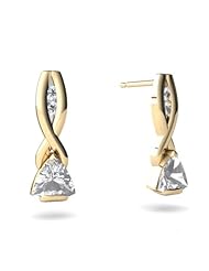 Genuine White Topaz 14kt Yellow Gold Earrings