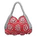 Soda pop-top shoulder bag, 'Mandala Red'