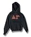 Delta Gamma Black Hooded Sweatshirt - Leopard on Red Letters