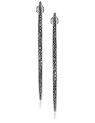 Lucky Brand Silver Pave Linear Drop Earrings