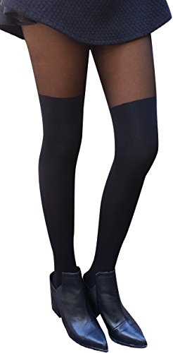 AmazingOSÂ® Women's Sheer Toe Control Schoolgirl Stockings Black Tights Pantyhose