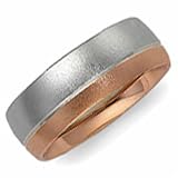 14Kt Rose and White Gold Comfort Fit Ladies Wedding Band