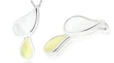 White Mother of Pearl Water Drops Slide Pendant Sterling Silver