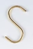 Professional Series 4 S-Shape Pot Rack Grid Hooks: Brass Plated 9860