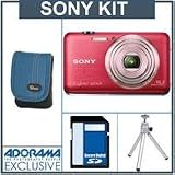 Sony Cyber-shot DSC-WX9 Digital Camera Kit - Red - with 4GB SD Memory Card, Camera Case, Table Top Tripod