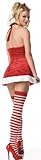 2Pc Santa's Helper Halter Dress And Stocking (Red/White;Medium/Large)