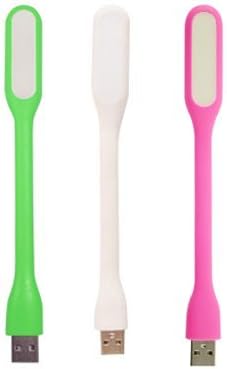 (3 Pack) Mini USB LED Light Adjust Angle Portable Flexible Led Lamp With USB for Powerbank PC Laptop Notebook Computer Keyboard, Perfect for Reading/Studying/Relaxation/Bedtime (Green+Pink+White)