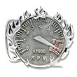 Flaming Rpm Gauge Belt Buckle