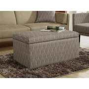 Metro Rectangular Storage Ottoman, Brown Dot