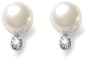 14k White Gold Freshwater Cultured Pearl 8.0-8.5mm Earrings w/ Diamond (.14ctw)