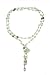 Lariat style white and green freshwater pearl necklace with Sterling silver c...