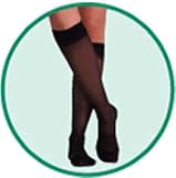 JUZO Knee High Support Stocking - 70 Denier, Below-Knee Black, Size 4, Large, Compression 12-16 mmHg