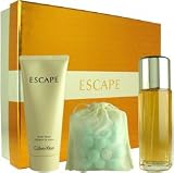Escape by Calvin Klein for Women 4 Piece Set Includes: 3.4 oz Eau de Parfum Spray + 3.4 oz Perfumed Body Lotion + 1.2 oz Effervescent Bath Beads