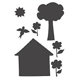 Peel & Stick Chalkboard House, Trees & Flowers From Wallies & WallCandy Arts