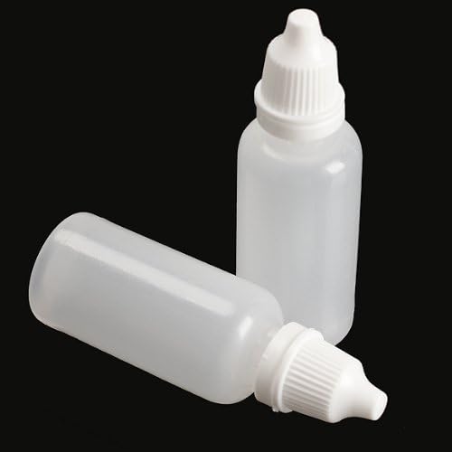 Wowlife 50 New Empty Plastic Eye Liquid Dropping Bottle Childproof Ldpe Dropper Bottles Ear Drops Bottle Senior Essential Oil Dropper Drop Dropping Bottle Squeezable Tube with Childproof Caps White (10ML)